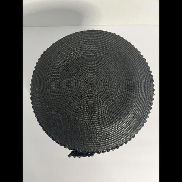 Vintage J.F.Y Collection NY USA Black Hat Derby Church Sequin Faux Rhinestones main image 4